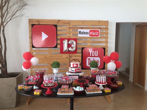 decoração de festa adolescente tema youtube festas de adolescentes festas de aniversário de