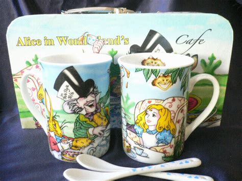 Alice In Wonderland Oz Mugs And Spoons Set For By Paul Cardew