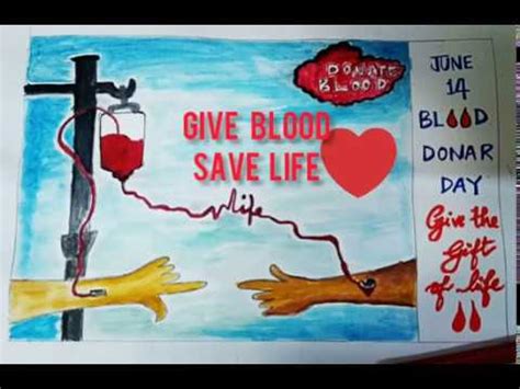 How To Draw World Blood Donation Blood Donor Day Poster Drawing For