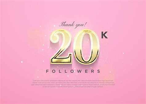 Premium Vector 20k Followers On Pink Background