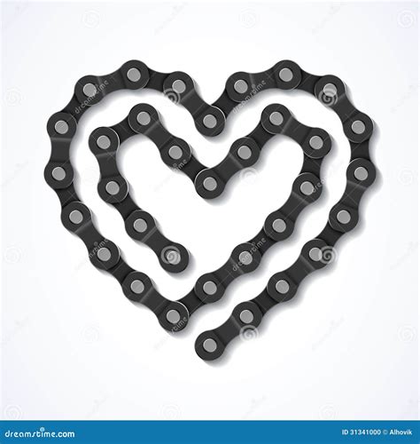 Bicycle Chain In The Form Of A Circle 3d Design Vector Illustration