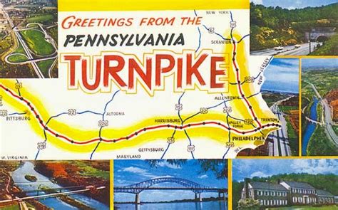 Postcard Gems Map Greetings From The Pennsylvania Turnpike