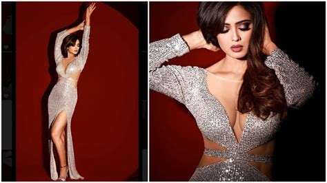 Shweta Tiwari In Sequinned Thigh Slit Bodycon Gown Sets The Internet On Fire All Pics Fashion