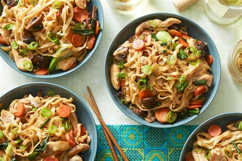 Chicken Lo Mein With Enoki Mushrooms And Bok Choy Recipe