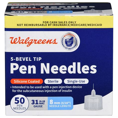 Walgreens 5 Bevel Tip Pen Needles 31g8mm Walgreens