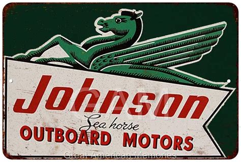 Johnson Sea Horse Outboard Motors Vintage Look Reproduction 8x12 Sign