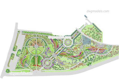 Dwg's design for the sxsw center landscape exemplifies austin. Landscaping of the Park DWG, free CAD Blocks download