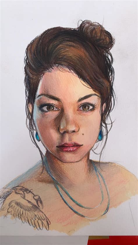 I Drew A Self Portrait With Colored Pencils Rpics