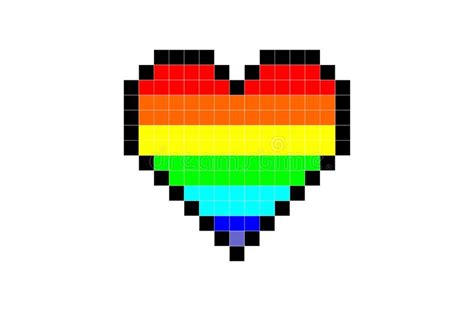 Aujourd'hui j'ai dessiner un dessin en pixel art très facile à faire , un petit coeur. Coeur De Pixel De Couleur D'arc-en-ciel Illustration de ...