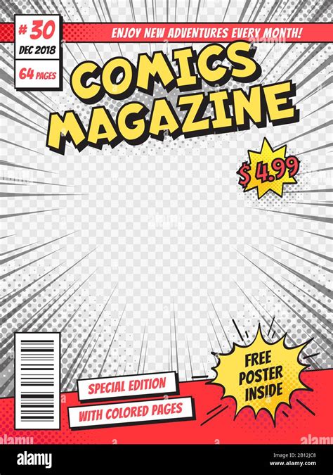 Comic Book Cover Comics Books Title Page Funny Superhero Magazine