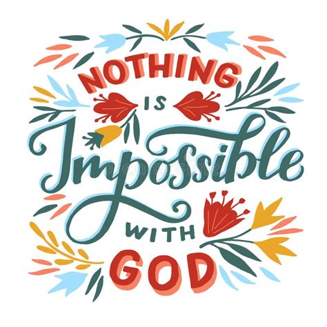 Hand Lettering Wth Bible Verse Nothing Is Impossible With God And
