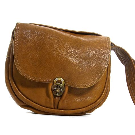 Brown Leather Hobo Bag Vintage 90s Distressed Hippie Boho Satchel Soft