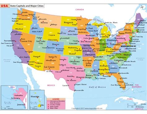Map Of Usa Capital Cities Topographic Map Of Usa With States