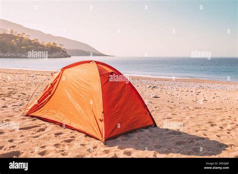Serenity awaits along the Lycian Way as a camping tent finds its place