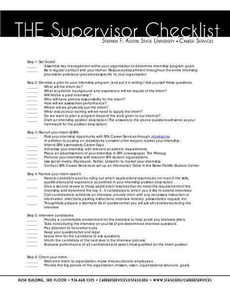 Daily Checklist For Supervisors Daily Checklist Example