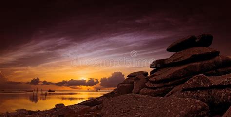 Sunset With Rocks And Sky Picture Image 265803