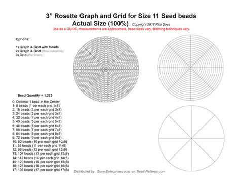 3 Rosette Graph And Grid For Size 11 Seed Beads Bead Patterns