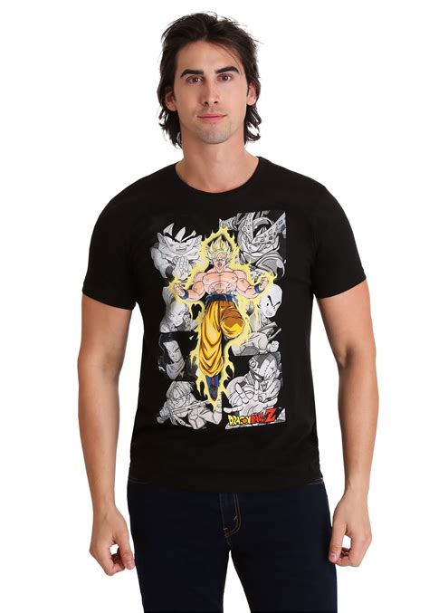 Dragon ball z t shirt mens. Dragon Ball Z - Character Panels Black Mens T-Shirt