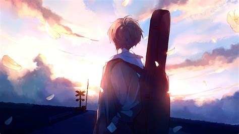 1920x1080 Anime Boy Guitar Painting Laptop Full Hd 1080p Hd 4k Wallpapers Images Backgrounds