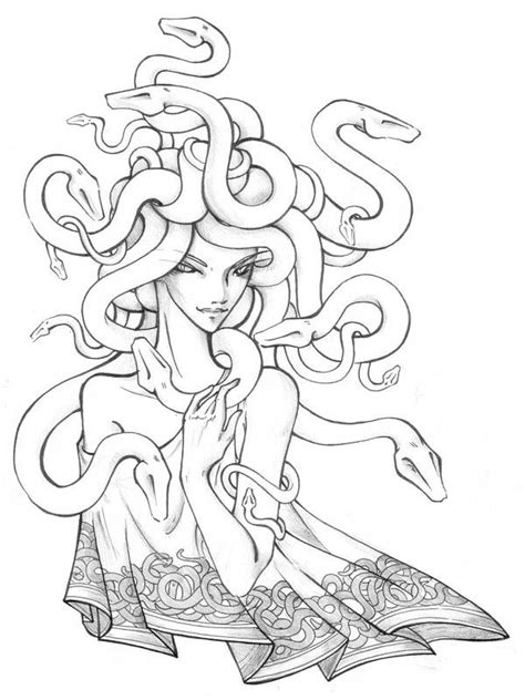 8 Pics Of Medusa Coloring Pages For Kids Medusa Head Coloring