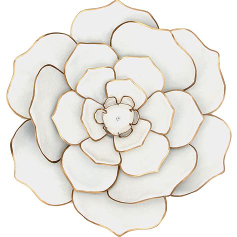 White Gold Flower Wall Decor 16 In At Home