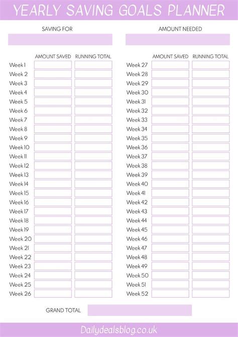 Fun 52 Week Savings Plan Excel Template Small Business Spreadsheet