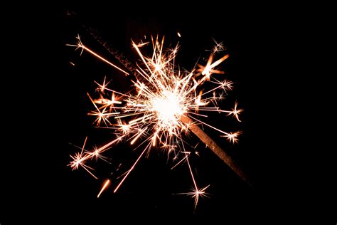 Lighting Sparkling Firework Bengal Fire Sparks Dark Background Hd