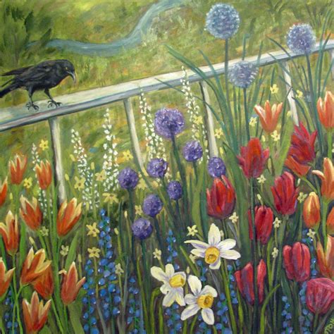Artist Susan Spohn Mrs Crows Spring Vision Floral Paintings Bird