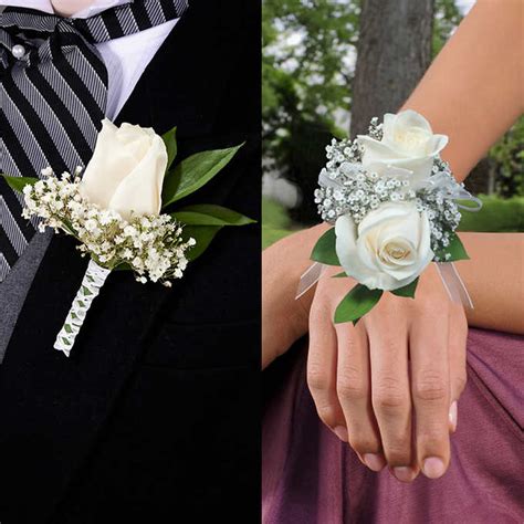 Boutonnieres And Wrist Corsages 16 Count Prom Corsage And Boutonniere