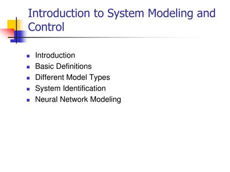 Ppt Introduction To System Modeling And Control Powerpoint