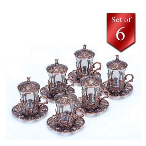 Fancy Turkish Tea Cup Set Traditional Arabic Tea Glass Mug Set