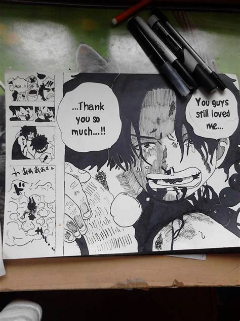 One Piece Drawing Ace And Luffy Aces Death Sad By Yumic3 On Deviantart