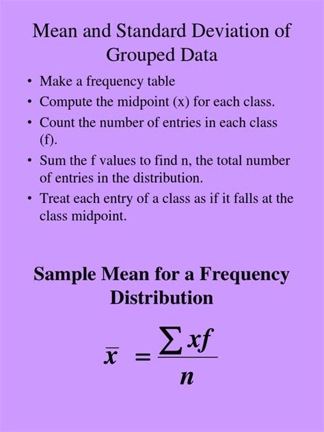 Standard deviation in statistics, typically denoted by σ, is a measure of variation or dispersion (refers to a distribution's extent of stretching or squeezing) between values in a set of data. 3.3 Mean and Standard Deviation of Grouped Data | Mean ...