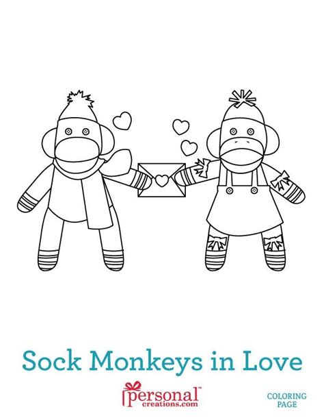 Sock Monkeys In Love Kids Coloring Pages Personal Creations Blog