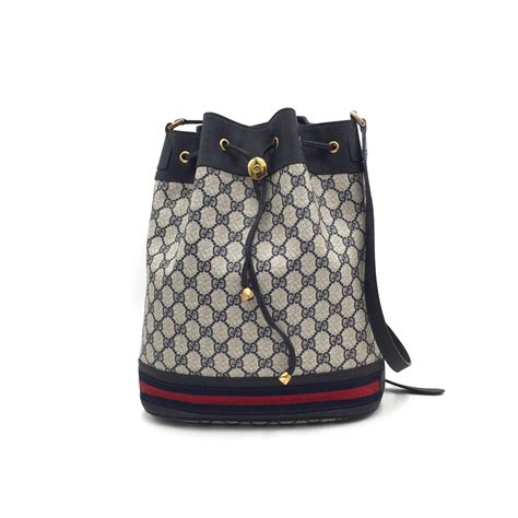 Authentic Gucci Vintage Canvas Gg Pattern Crossbody Bucket Bag Gucci