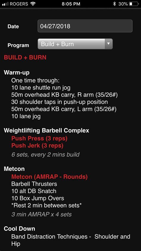 Wod Workout Barbell Workout Workout Routines Crossfit At Home