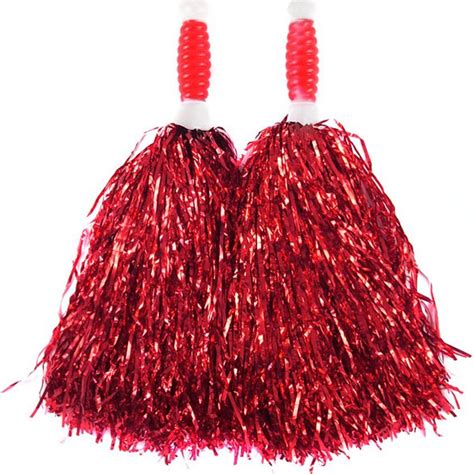 Red Cheerleading Pom Poms Standard Tinsel Pack Of In Cheerleading Pom Poms