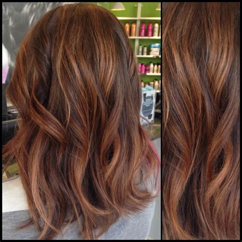 They suit any hair type and any length and are so gorgeous. Caramel and brown hair with rose gold accents | Hair ...