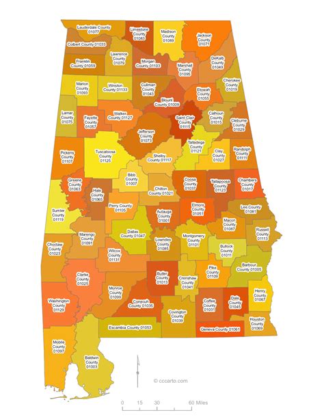 Alabama County Zip Code Map