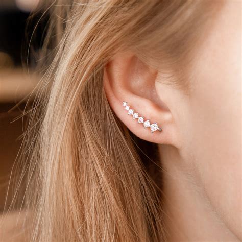 Crystal Ear Climber Womens Earrings By Brand X