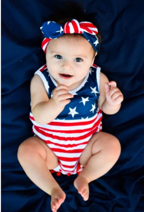 Qinorianna 4th Of July Toddler Baby Girl American Flag Tassel Romper