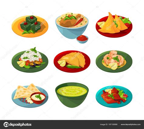 Images: indian food cartoon | Cartoon set of traditional indian food in