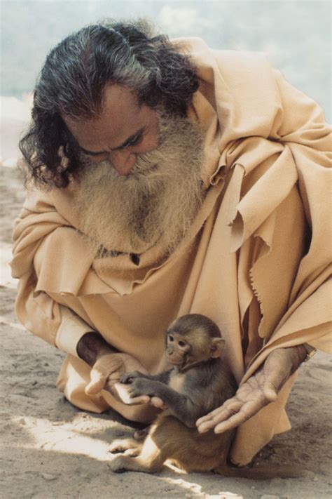 Swami Satchidananda With Baby Monkey India Mid 1970s Om Namah Shivaya