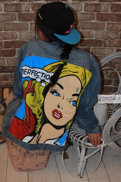 Clothing Woman Hand Made Denim Jacket With Painting Jacket With Art