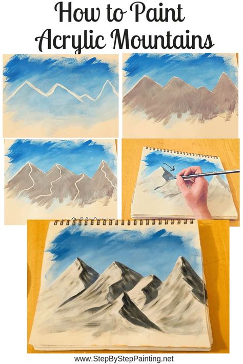 How To Paint Easy Mountains Step By Step Acrylic Painting Tutorial