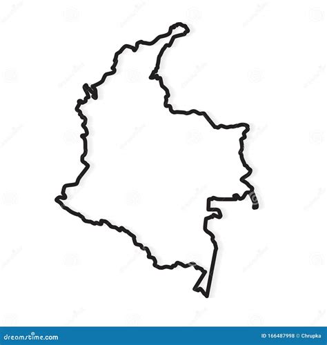 Black Outline Of Colombia Map Stock Vector Illustration Of Earth