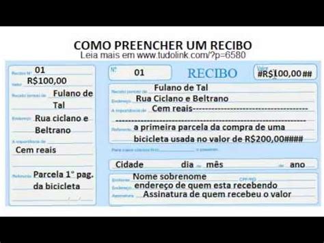 Exemplo De Como Preencher Um Recibo V Rios Exemplos