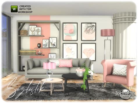 Sezlestek Living Room Found In Tsr Category Sims 4 Living Room Sets
