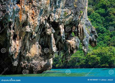 Huge Limestone Cliff In The Phang Nga Bay Thailand Stock Image Image