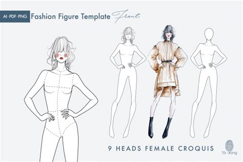Female Figure Templates For Fashion Illustrations 9 Heads Fashion